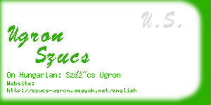 ugron szucs business card